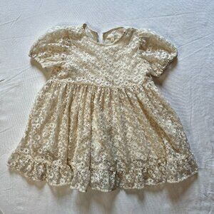 NORALEE Quinn‎ Ivory Dress Daisy Flower Embroidered Mesh Girl Size 4